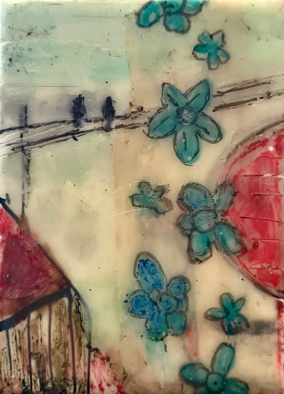 2.5 x 3.5 ATC  EA White Moth EA 10020